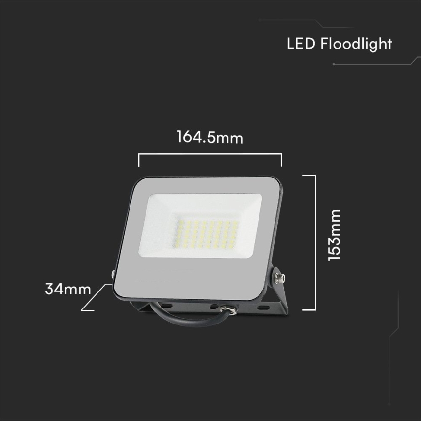 LED RGBW Himmennettävä valonheitin LED/30W/230V IP65 harmaa + kauko-ohjaus