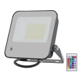 LED RGBW Himmennettävä valonheitin LED/50W/230V IP65 harmaa + kauko-ohjaus