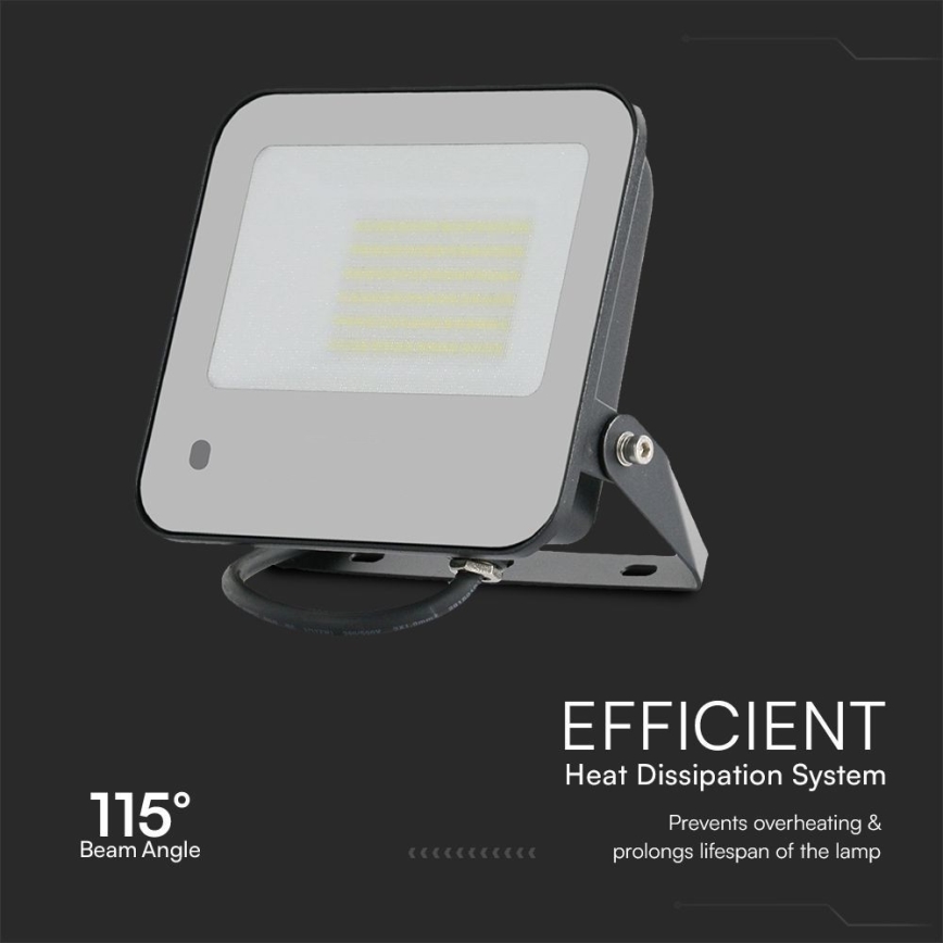 LED RGBW Himmennettävä valonheitin LED/50W/230V IP65 harmaa + kauko-ohjaus