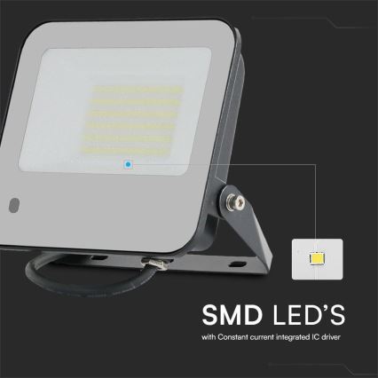 LED RGBW Himmennettävä valonheitin LED/50W/230V IP65 harmaa + kauko-ohjaus