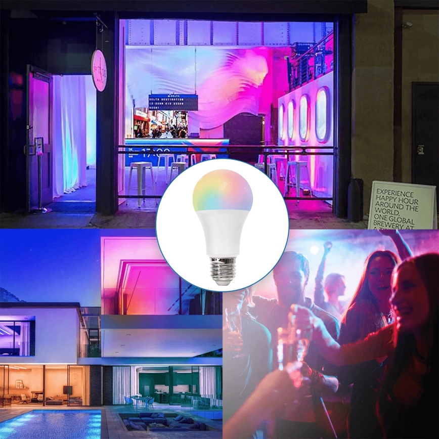 LED-RGBW-himmennyslamppu E27/8W/230V 3000K + kauko-ohjaus - Aigostar