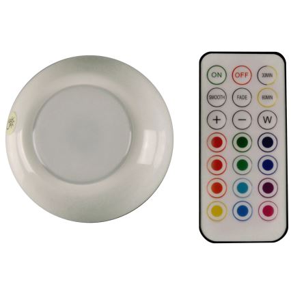 LED RGBW Himmennettävä huonekaluvalaistus LED/0,5W/4,5V 3xAAA valkoinen + kauko-ohjaus