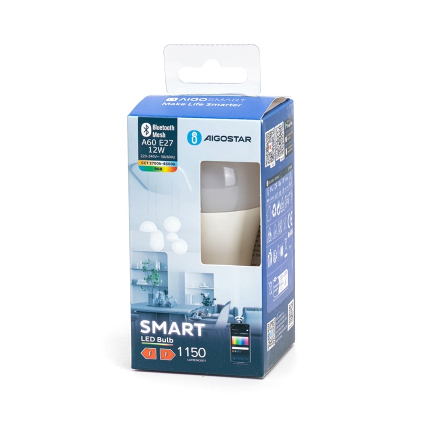 LED RGBW Himmennettävä polttimo A60 E27/12W/230V 2700-6500K - Aigostar