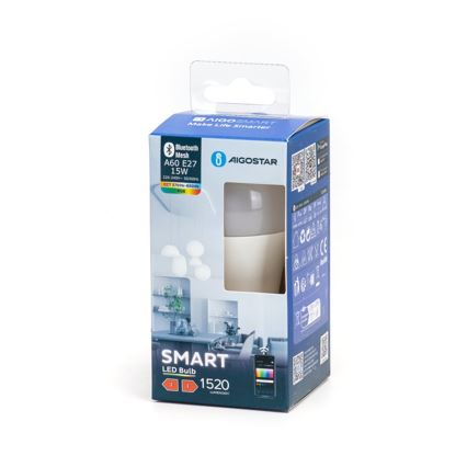 LED RGBW Himmennettävä polttimo MESH Älykäs A60 E27/15W/230V 2700-6500K - Aigostar