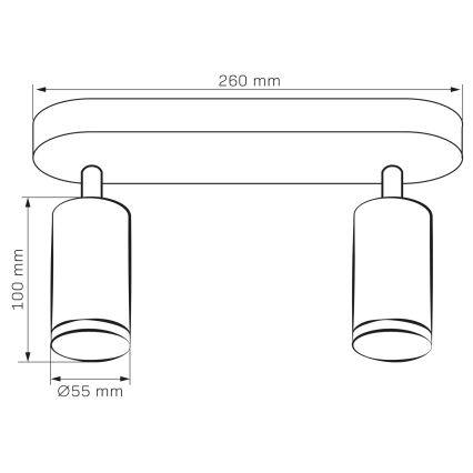 LED RGBW Säädettävä kylpyhuoneen kohdevalaisin TURYN 2xGU10/6,5W/230V 2700-6500K Wi-Fi IP44 musta