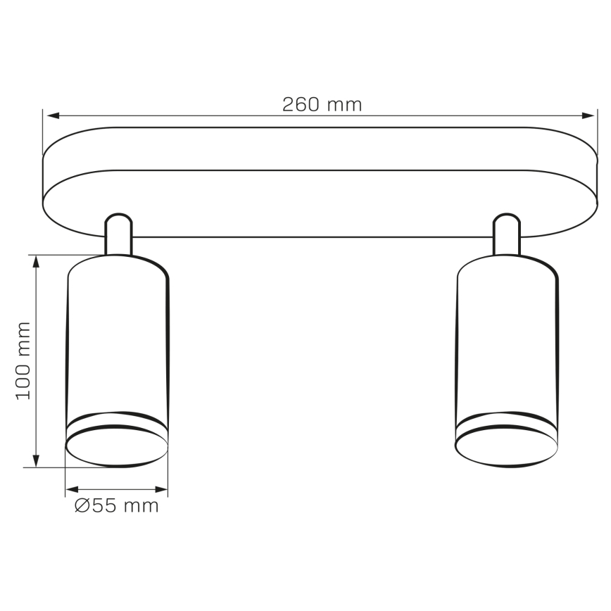 LED RGBW Säädettävä kylpyhuoneen kohdevalaisin TURYN 2xGU10/6,5W/230V 2700-6500K Wi-Fi IP44 musta