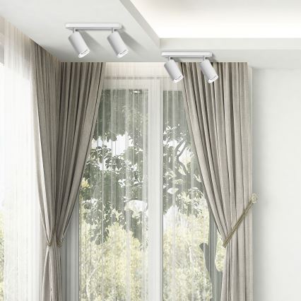 LED RGBW Säädettävä kylpyhuoneen kohdevalaisin TURYN 2xGU10/6,5W/230V 2700-6500K Wi-Fi IP44 valkoinen