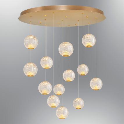 LED-riippuvalaisin CREMONA 13xLED/5W/230V 3000K kulta