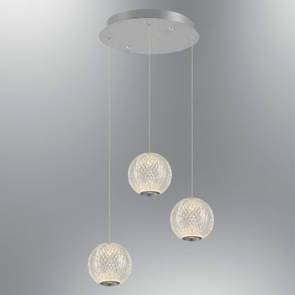 LED Riippuvalaisin CREMONA 3xLED/5W/230V 3000K matt kromi