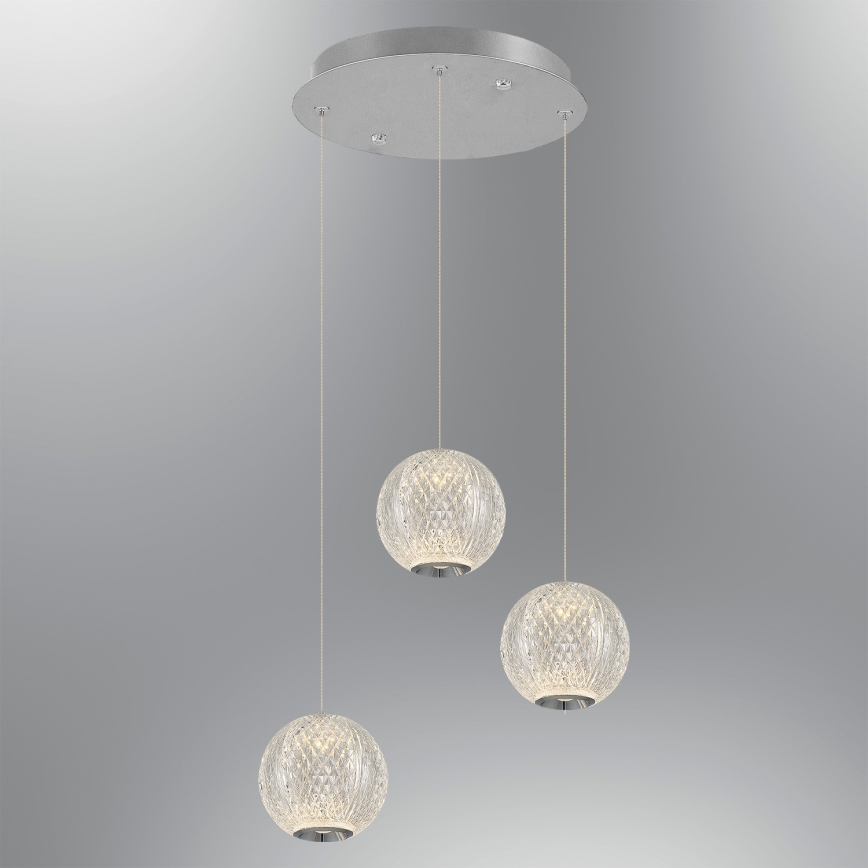 LED Riippuvalaisin CREMONA 3xLED/5W/230V 3000K matt kromi