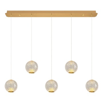 LED Riippuvalaisin CREMONA 5xLED/5W/230V 3000K kultaa