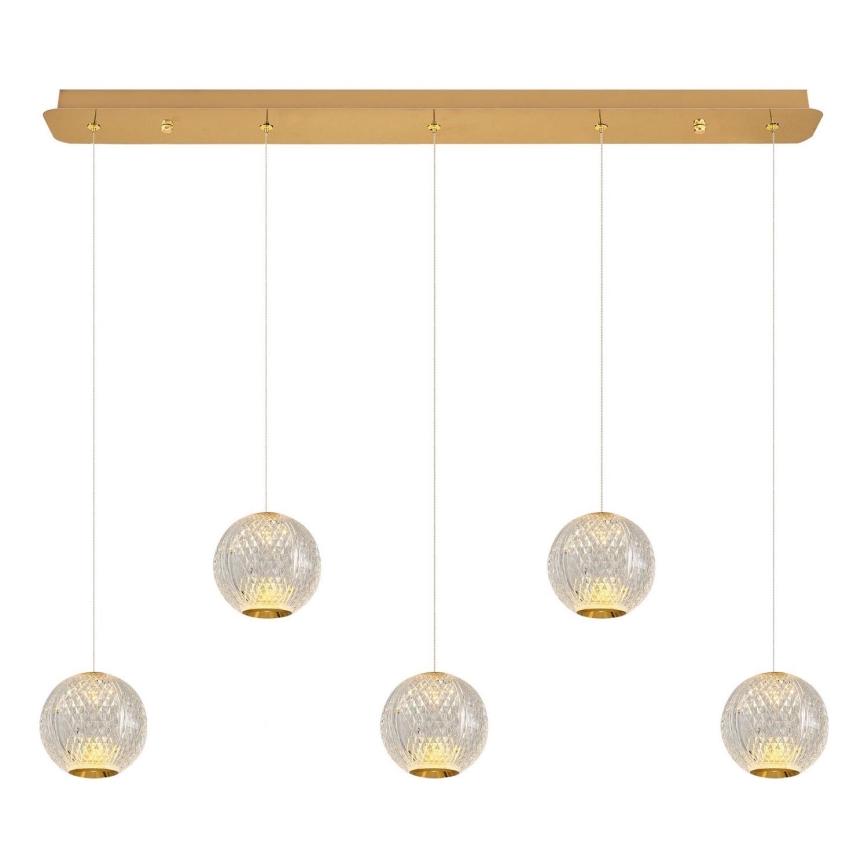 LED Riippuvalaisin CREMONA 5xLED/5W/230V 3000K kultaa
