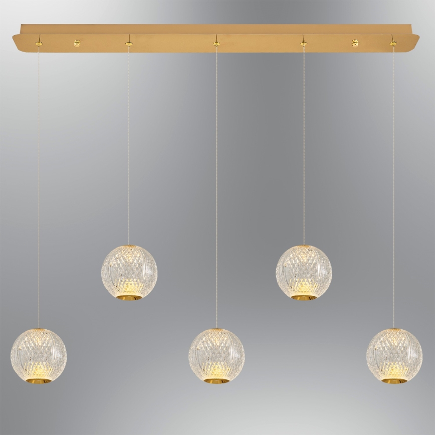 LED Riippuvalaisin CREMONA 5xLED/5W/230V 3000K kultaa