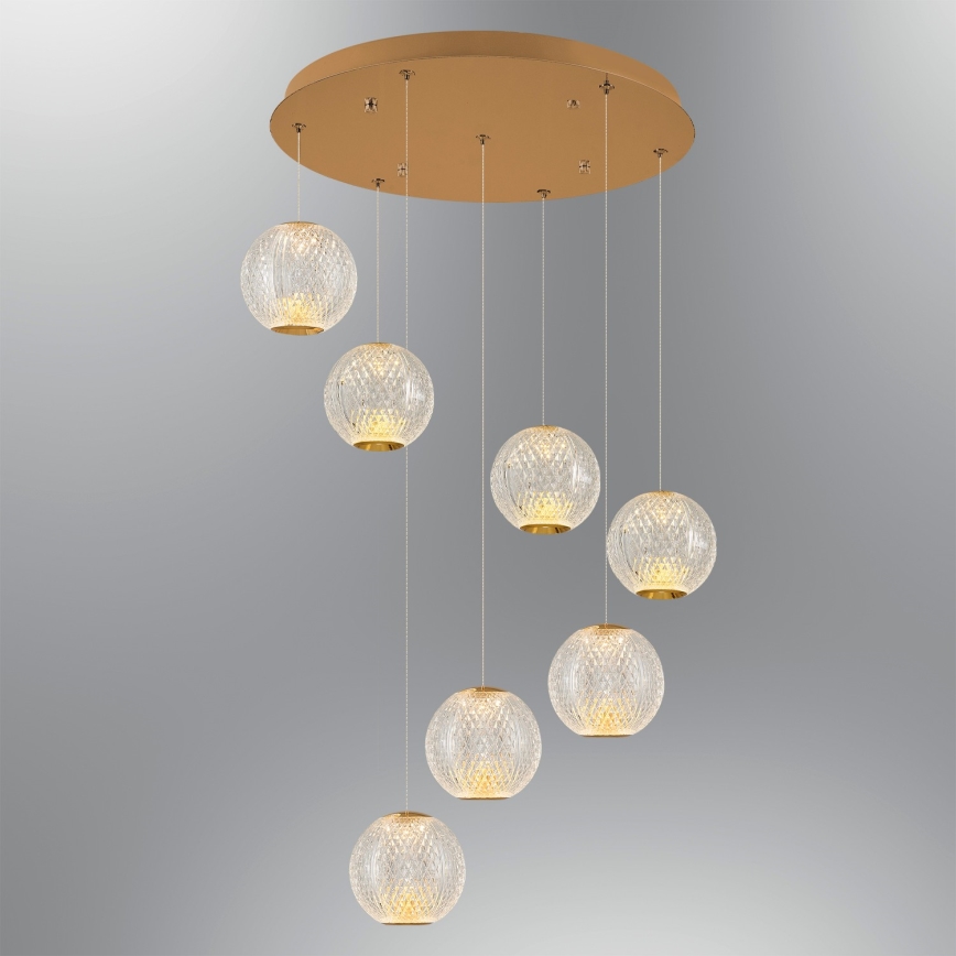 LED-riippuvalaisin CREMONA 7xLED/5W/230V 3000K kulta