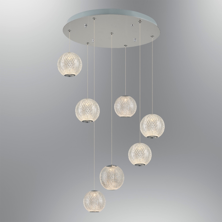 LED-riippuvalaisin CREMONA 7xLED/5W/230V 3000K matta kromi