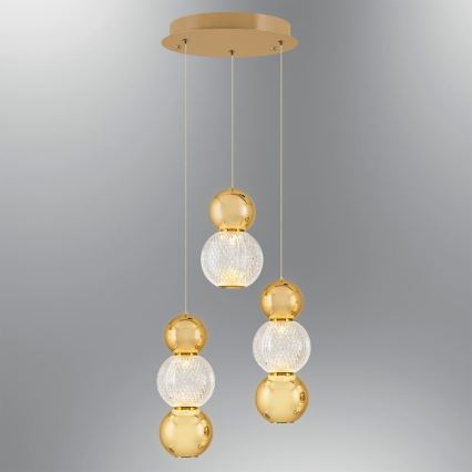 LED-riippuvalaisin CREMONA LED/17W/230V 3000K kultainen