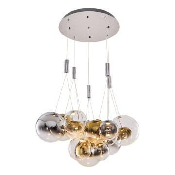 LED-riippuvalaisin ENNA 15xG9/5W/230V 3000K savunharmaa/kulta