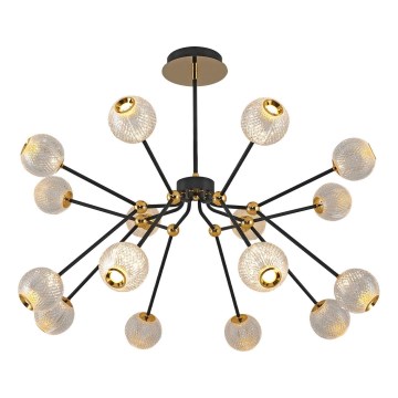 LED Riippuvalaisin GELA 16xLED/5W/230V 3000K musta/kulta