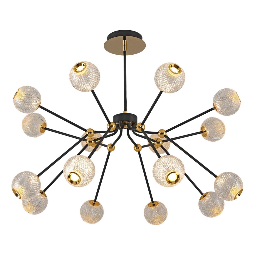 LED Riippuvalaisin GELA 16xLED/5W/230V 3000K musta/kulta
