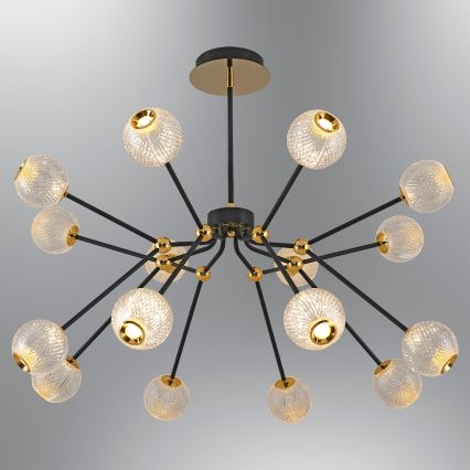 LED Riippuvalaisin GELA 16xLED/5W/230V 3000K musta/kulta