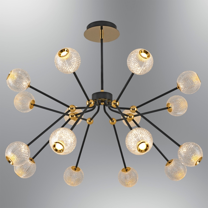 LED Riippuvalaisin GELA 16xLED/5W/230V 3000K musta/kulta