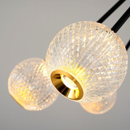 LED Riippuvalaisin GELA 16xLED/5W/230V 3000K musta/kulta