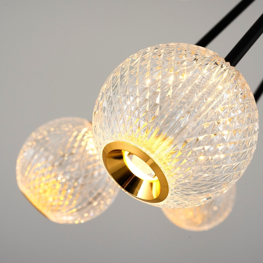 LED Riippuvalaisin GELA 16xLED/5W/230V 3000K musta/kulta