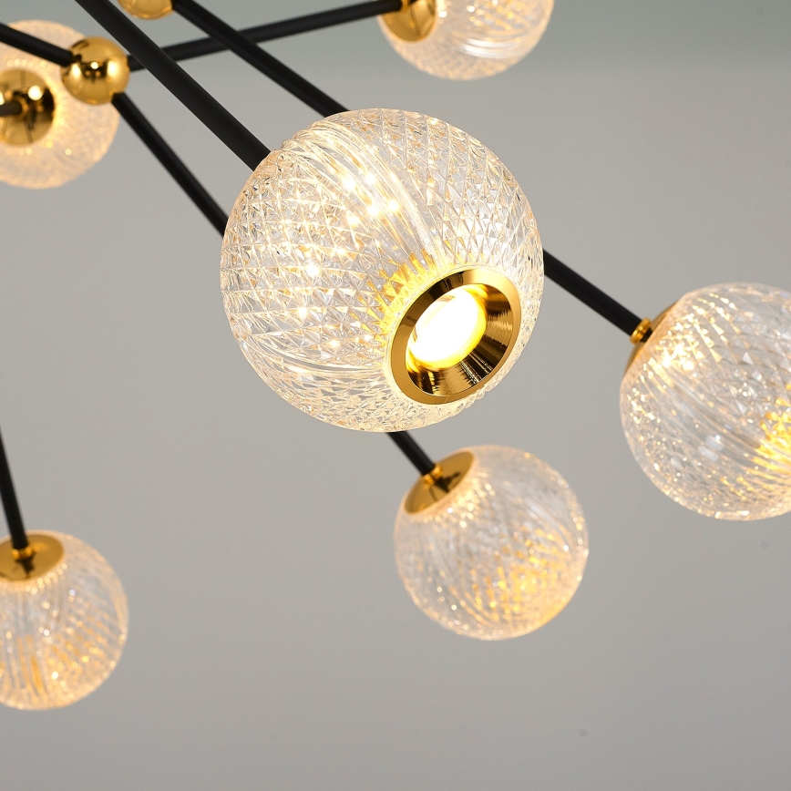 LED Riippuvalaisin GELA 16xLED/5W/230V 3000K musta/kulta