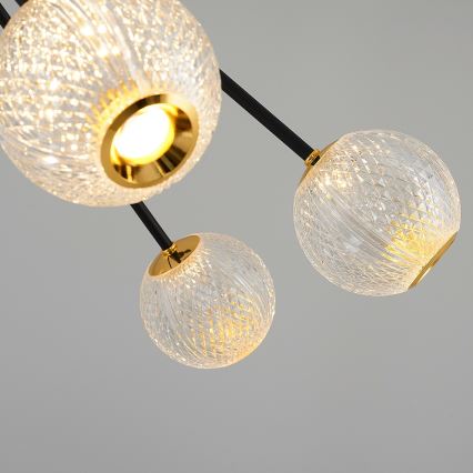 LED Riippuvalaisin GELA 16xLED/5W/230V 3000K musta/kulta