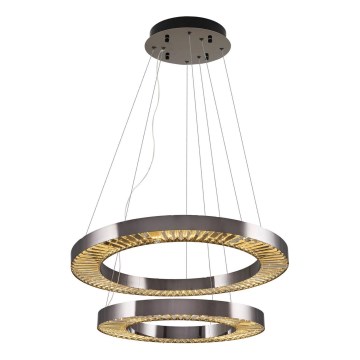 LED Riippuvalaisin JESI LED/140W/230V 3000K halkaisija 100 cm hopea