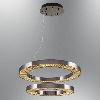 LED Riippuvalaisin JESI LED/140W/230V 3000K halkaisija 100 cm hopea