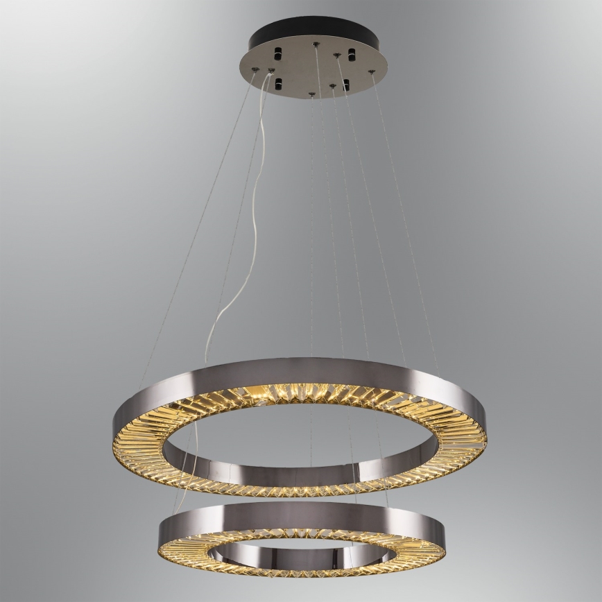 LED Riippuvalaisin JESI LED/140W/230V 3000K halkaisija 100 cm hopea