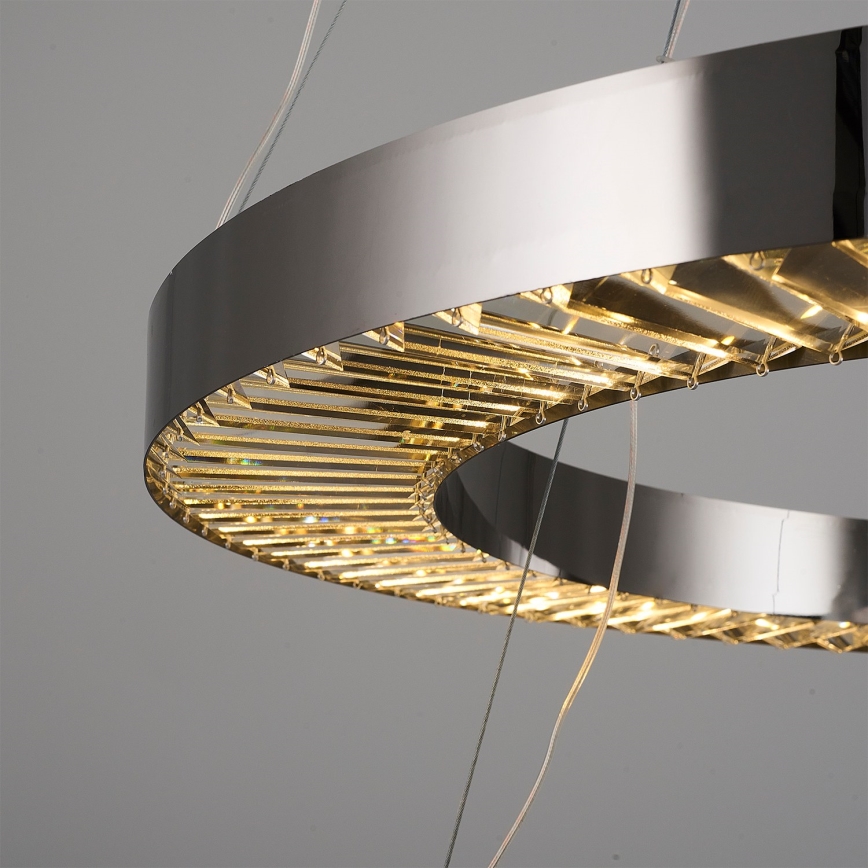 LED Riippuvalaisin JESI LED/140W/230V 3000K halkaisija 100 cm hopea