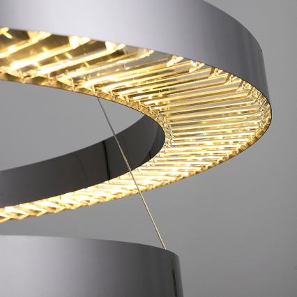 LED Riippuvalaisin JESI LED/140W/230V 3000K halkaisija 100 cm hopea