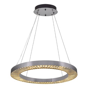 LED-riippuvalaisin JESI vaijerilla, 85 W, 230 V, 3000 K, Ø 80 cm, hopeanvärinen