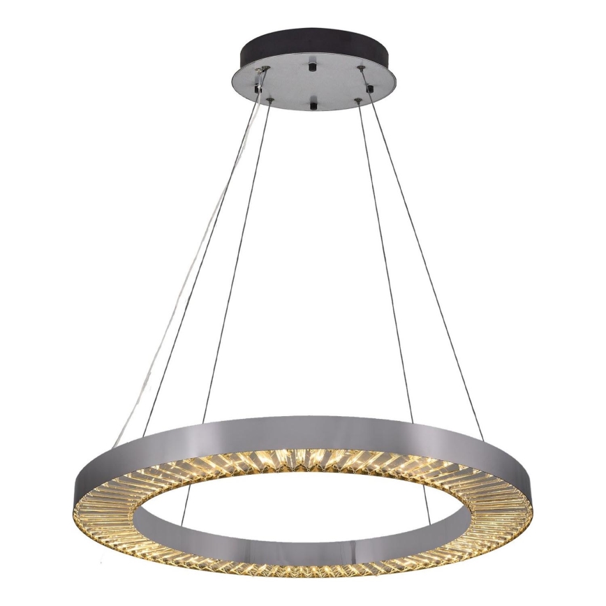 LED-riippuvalaisin JESI vaijerilla, 85 W, 230 V, 3000 K, Ø 80 cm, hopeanvärinen