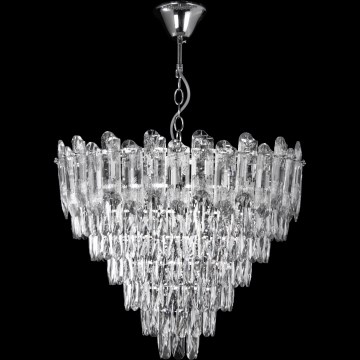 LED-riippuvalaisin ketjulla 11xE27/60W/230V + 7xLED/6W, halkaisija 60 cm, kiiltävä kromi