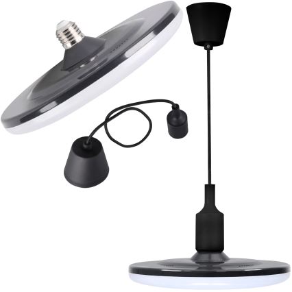 LED-riippuvalaisin KIKI 1xE27/15W/230V musta