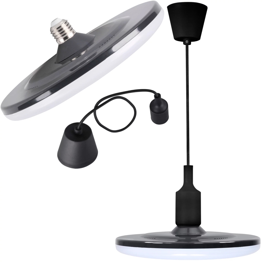 LED-riippuvalaisin KIKI 1xE27/15W/230V musta