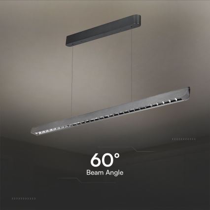 LED-riippuvalaisin johdolla LED/36W/230V 3000/4000/6400K antrasiitti