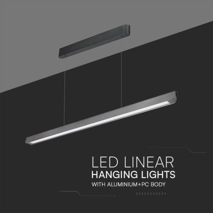 LED-riippuvalaisin johdolla LED/36W/230V 3000/4000/6400K antrasiitti