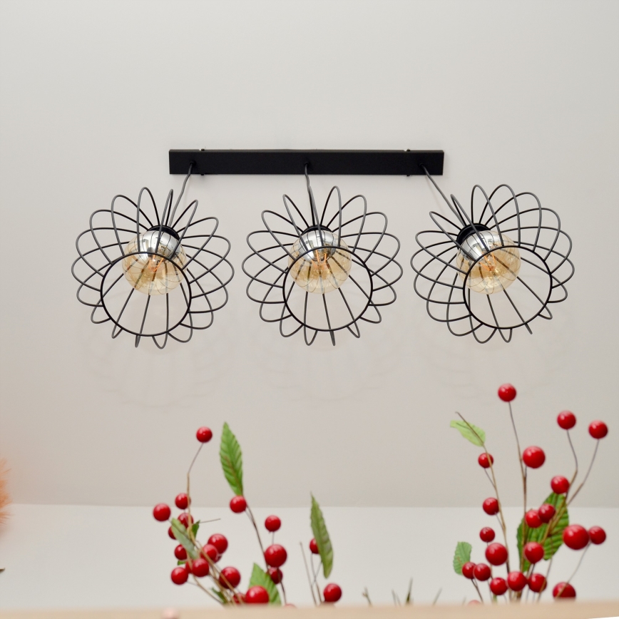 LED-riippuvalaisin köydellä MERCURE 3xE27/15W/230V