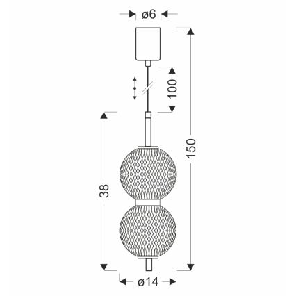 LED riippuvalaisin PUMA LED/10W/230V halkaisija 14 cm musta