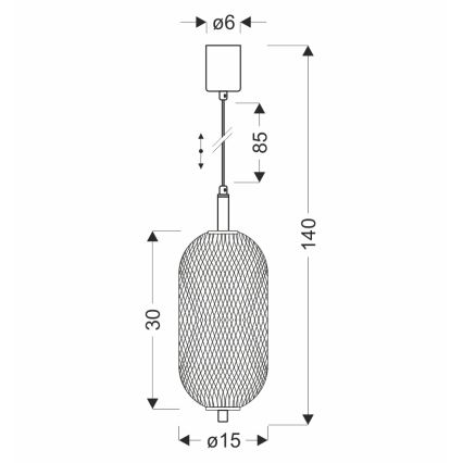 LED-riippuvalaisin PUMA LED/10W/230V pr. 15 cm musta