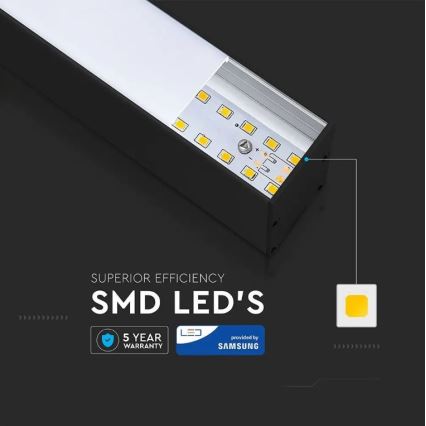 LED-riippuvalaisin kaapelilla SAMSUNG CHIP LED/40W/230V 4000K musta