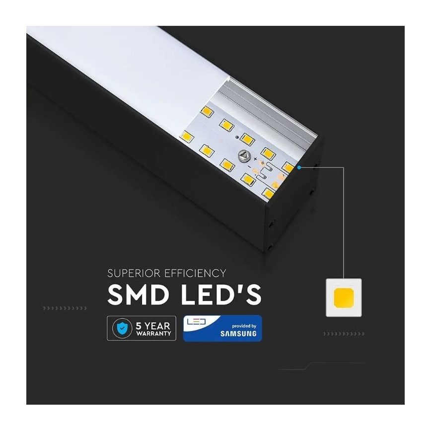 LED-riippuvalaisin kaapelilla SAMSUNG CHIP LED/40W/230V 4000K musta