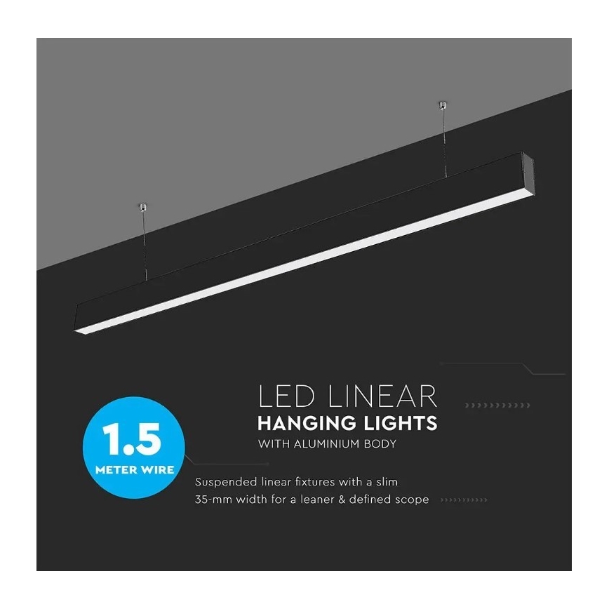 LED-riippuvalaisin kaapelilla SAMSUNG CHIP LED/40W/230V 4000K musta