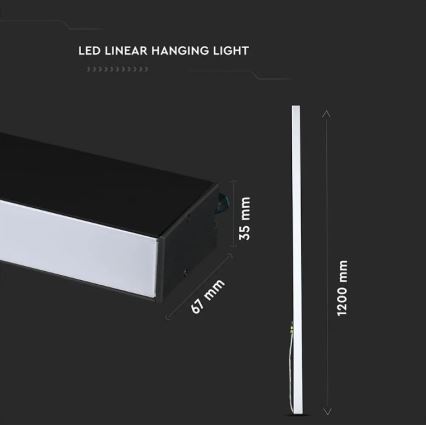 LED-riippuvalaisin kaapelilla SAMSUNG CHIP LED/40W/230V 4000K musta