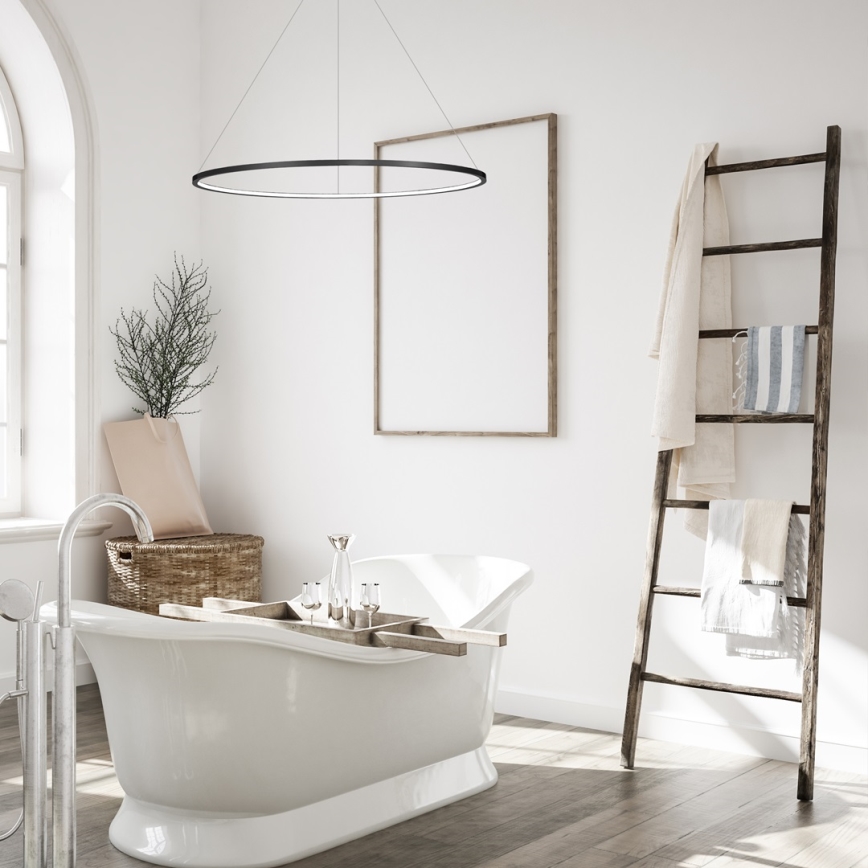 LED-riippuvalaisin SATURNO LED/57W/230V Ø 100 cm IP44 antrasiitti