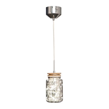 LED Riippuvalaisin SHOCK LED/5W/230V kiiltävä kromi/puu